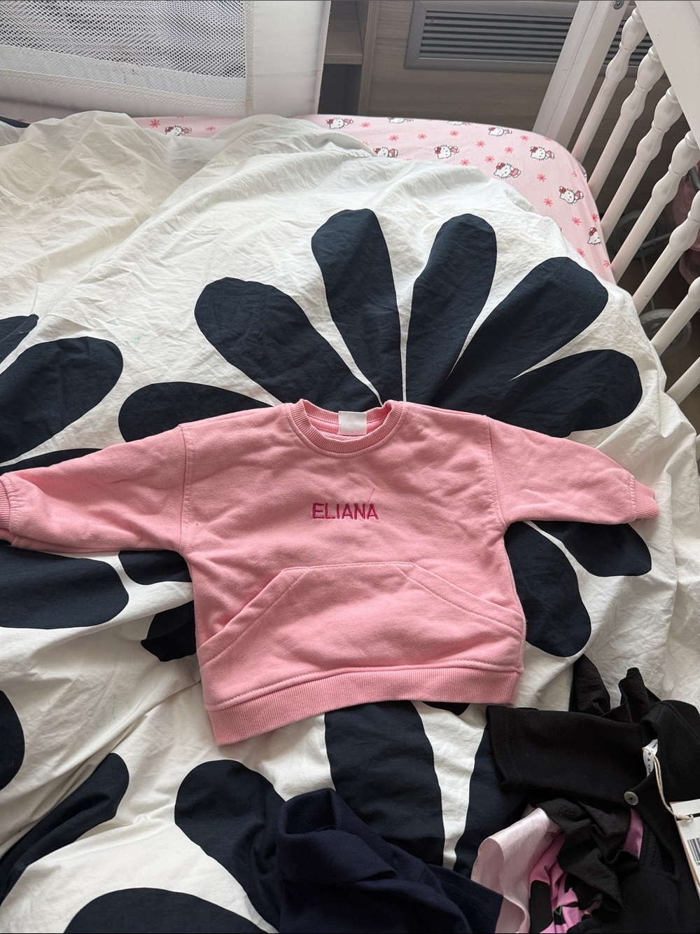 Zara Pink Kids Sweatshirt with Embroidered Name Eliana size 6-9 m